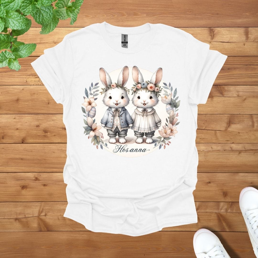 Hosanna Besties Siblings Twins Bunnies Unisex Adult T-Shirt