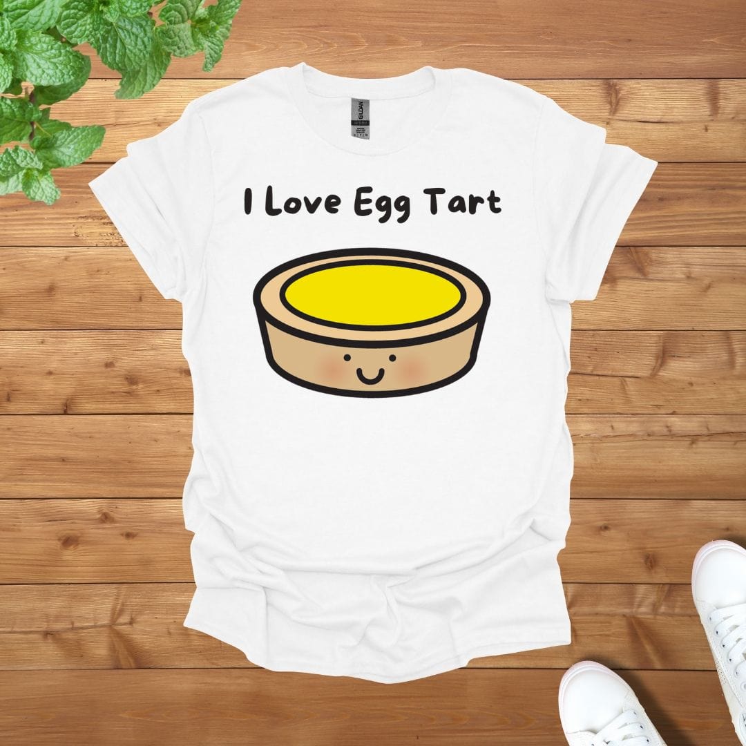 I Love Egg Tart T-Shirt - Unisex Graphic Adult T-Shirt for Food Lovers