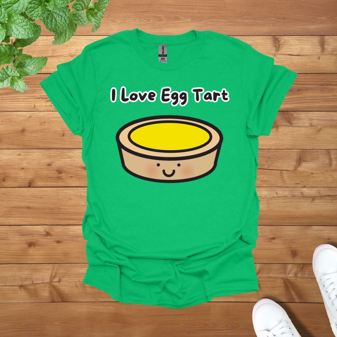 I Love Egg Tart T-Shirt - Unisex Graphic Adult T-Shirt for Food Lovers