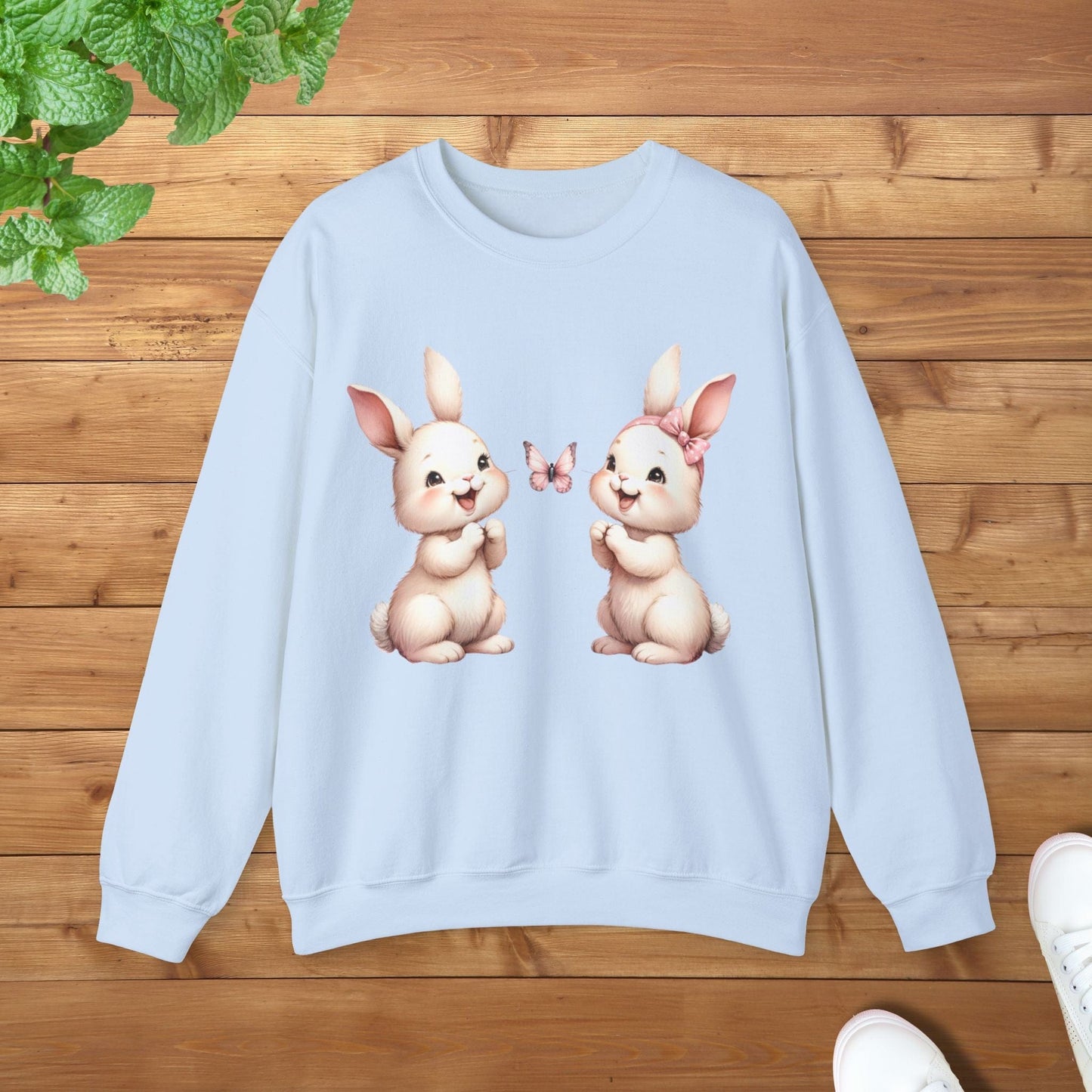 My Twins Bunnies & Butterfly Unisex Adult Sweatshirt