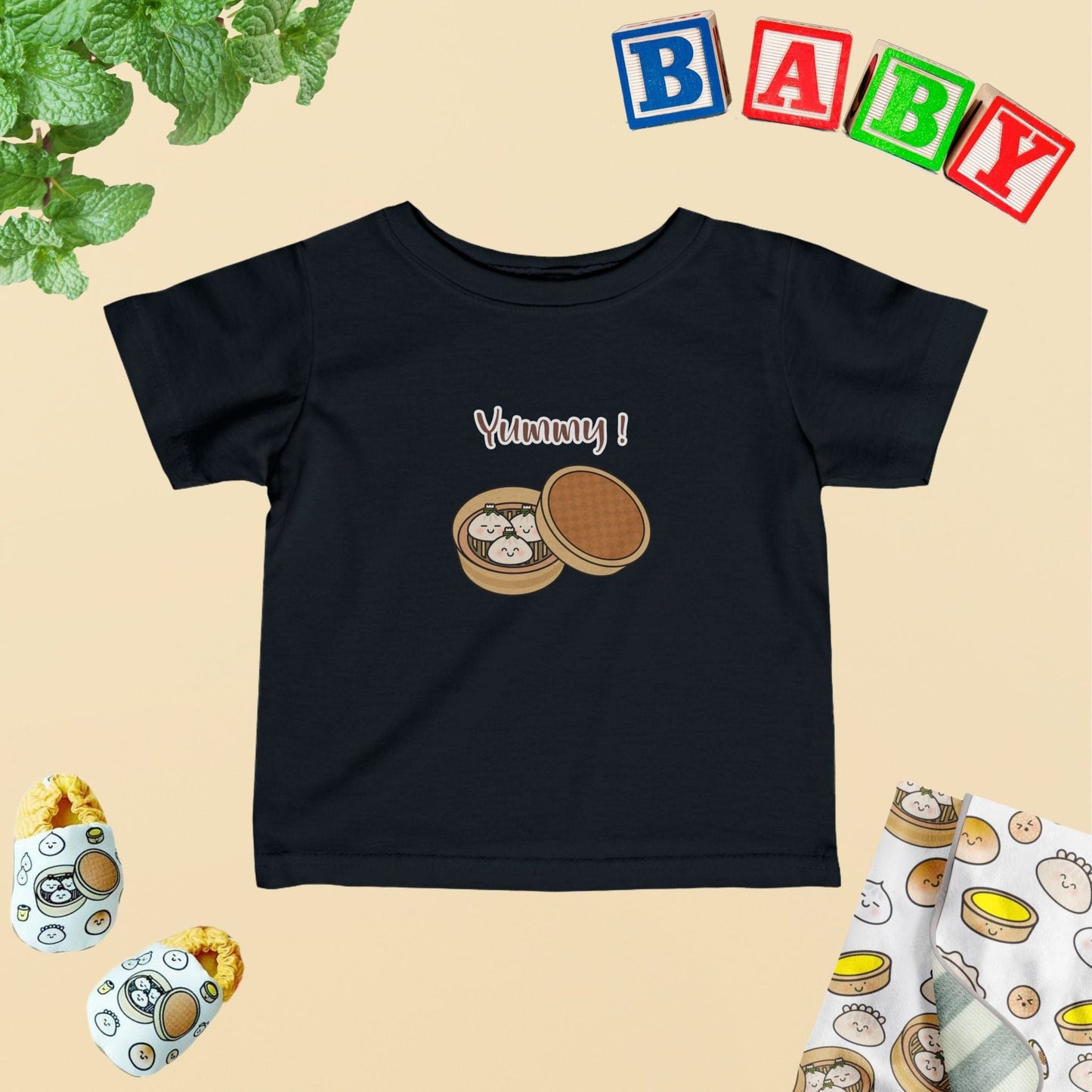 Yummy Dumplings Family Baby T-Shirt Soft Foodie Graphic Tee