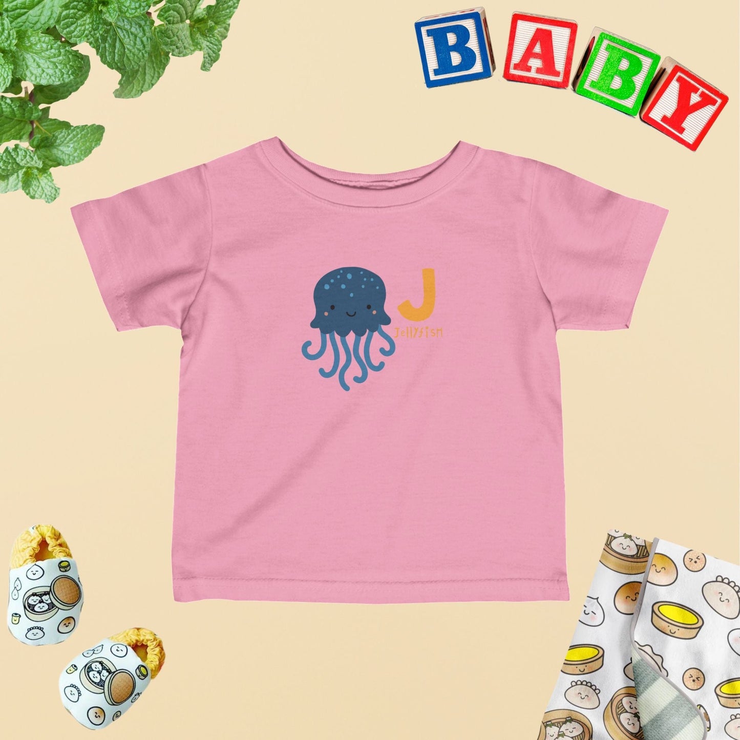 Animal Alphabet - J for Jellyfish Baby Tee - Unisex Graphic Tee for Babies