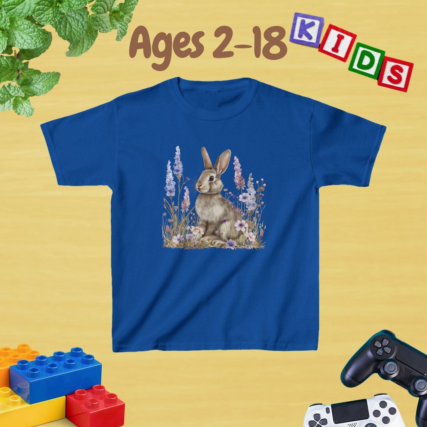 My Grey Bunny Kids Tee - Unisex Graphic Tee for Kids Age 2-18