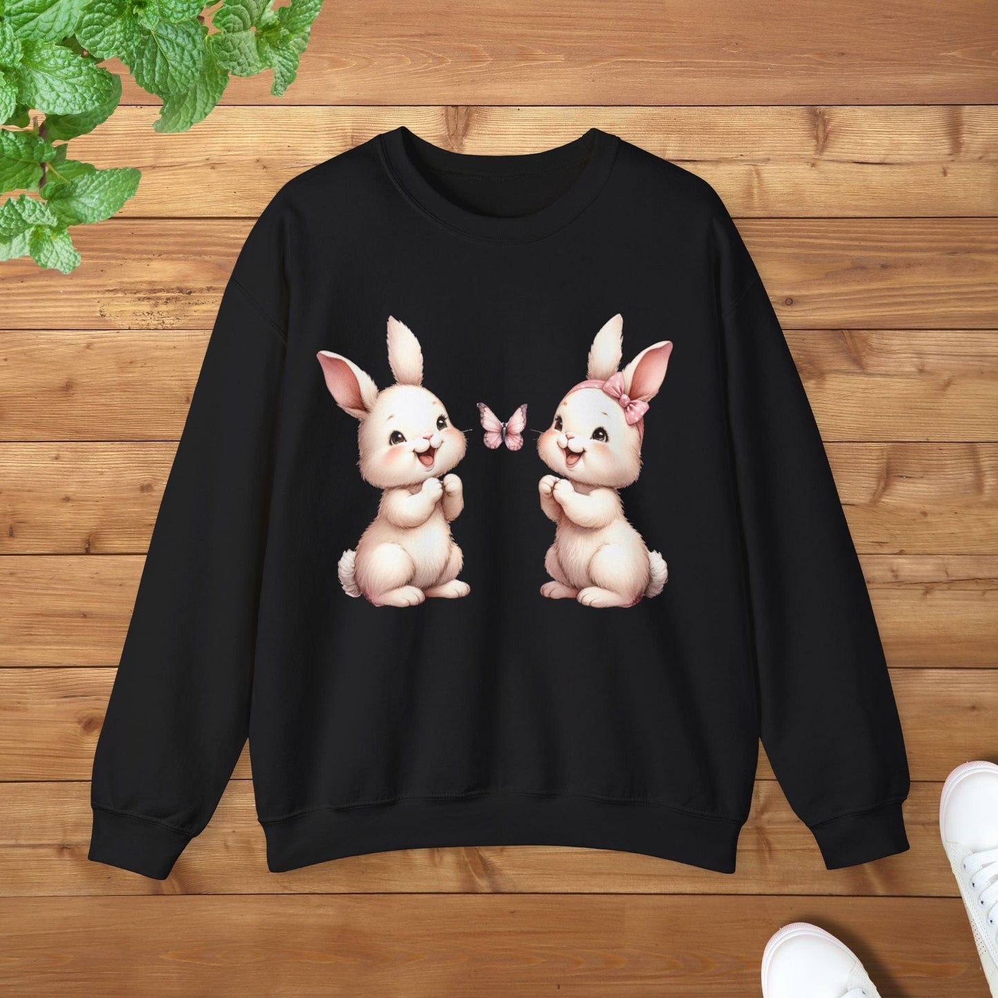 My Twins Bunnies & Butterfly Unisex Adult Sweatshirt