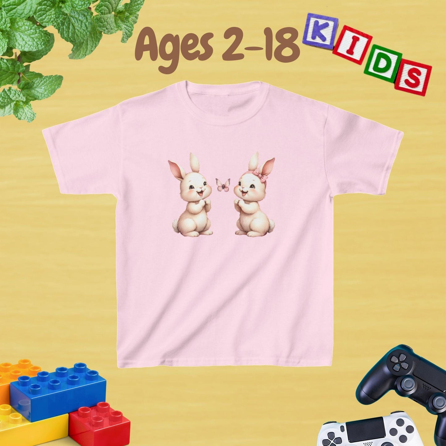 My Twins Bunnies & Butterfly Kids Tee Age 2-18