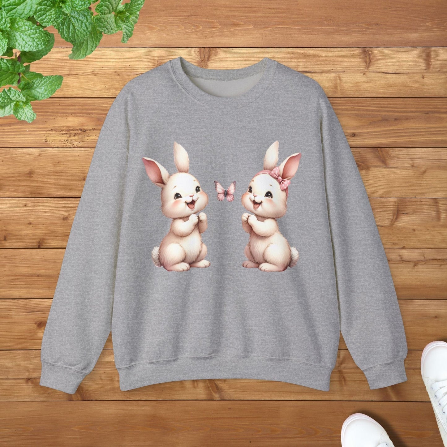 My Twins Bunnies & Butterfly Unisex Adult Sweatshirt