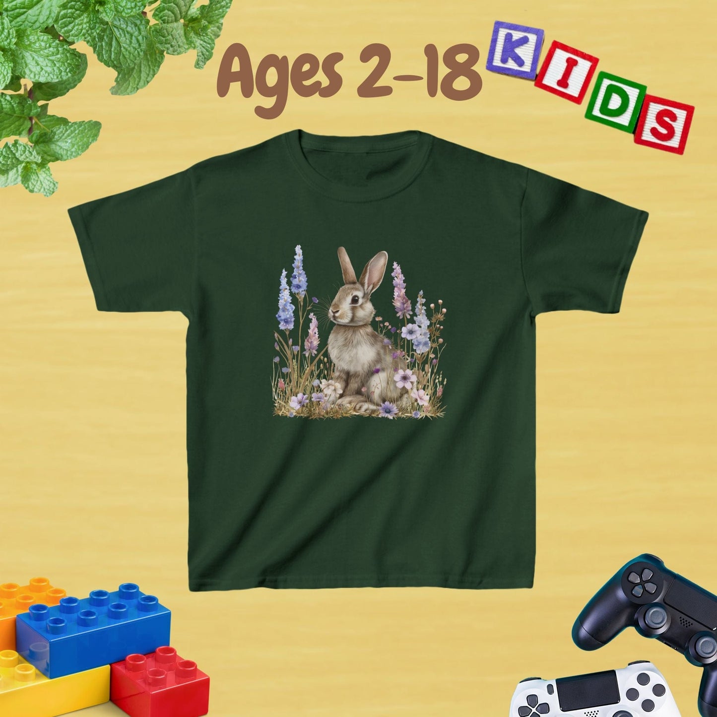 My Grey Bunny Kids Tee - Unisex Graphic Tee for Kids Age 2-18