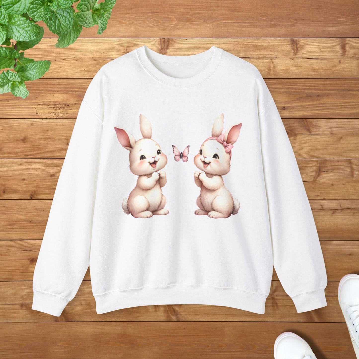 My Twins Bunnies & Butterfly Unisex Adult Sweatshirt