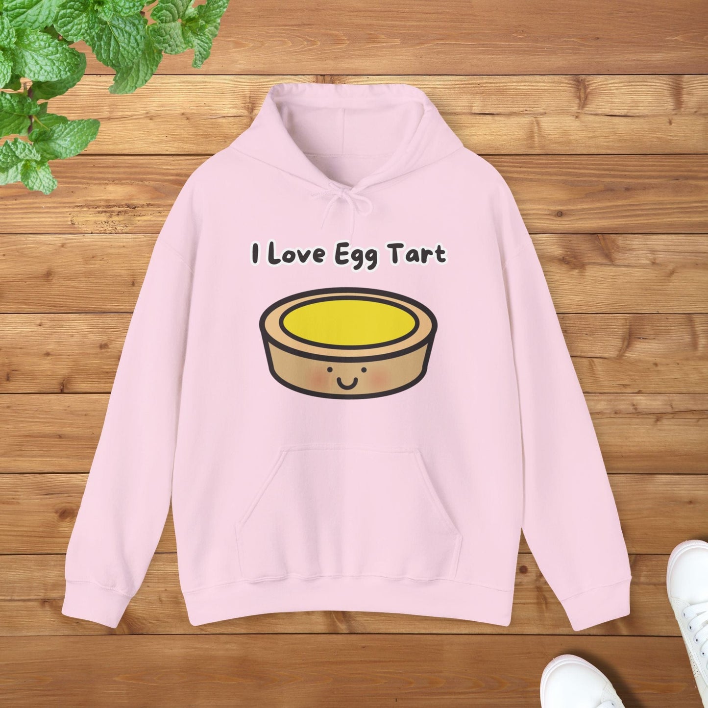 I Love Egg Tart Hoodie - Unisex Graphic Adult Hoodie for Food Lovers