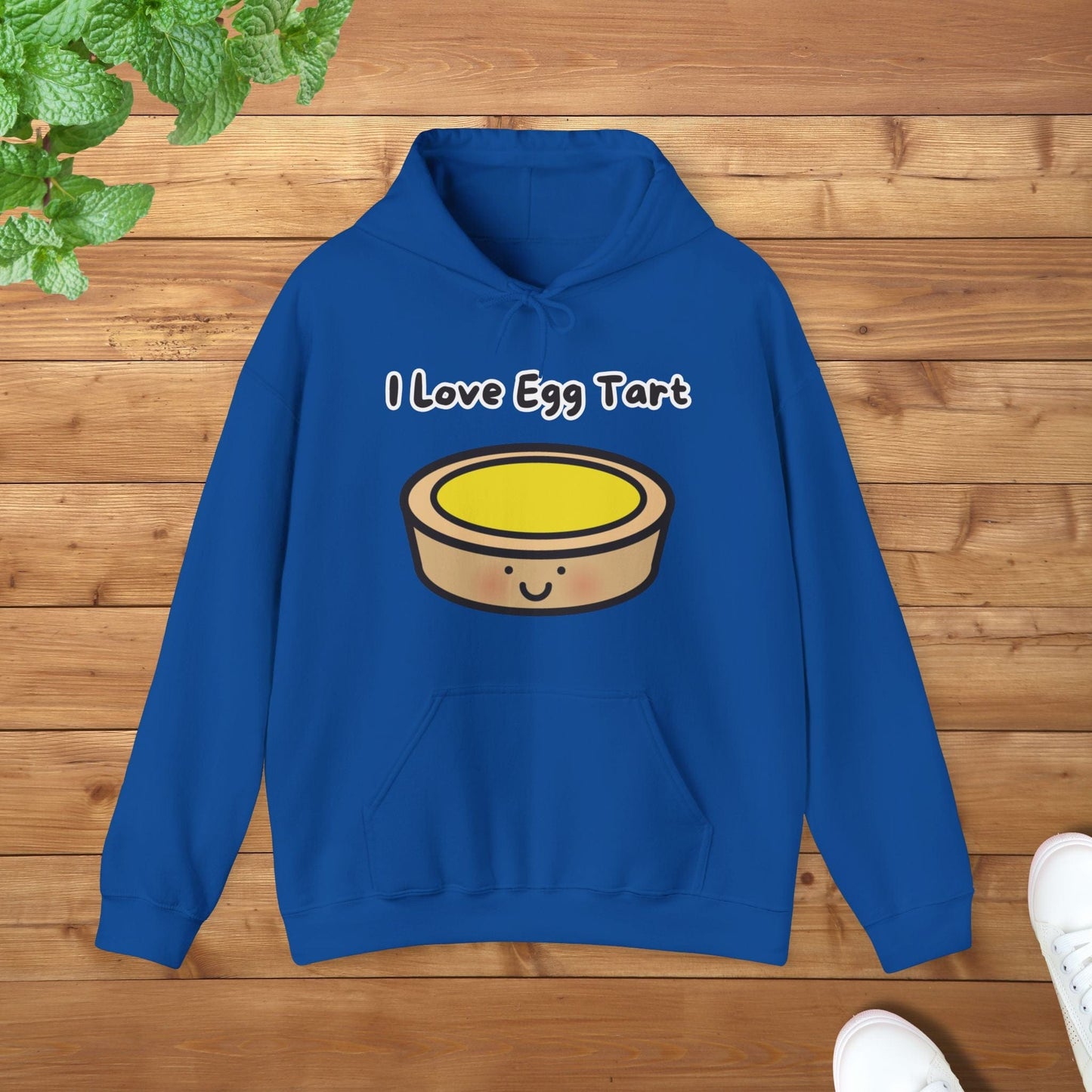 I Love Egg Tart Hoodie - Unisex Graphic Adult Hoodie for Food Lovers