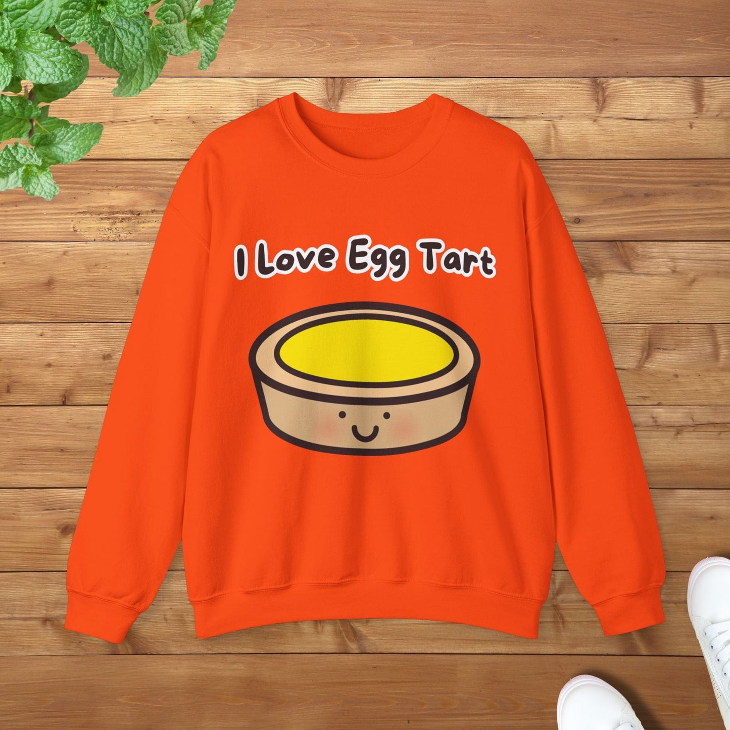 I Love Egg Tart Sweatshirt - Unisex Graphic Adult Sweatshirt for Food Lovers