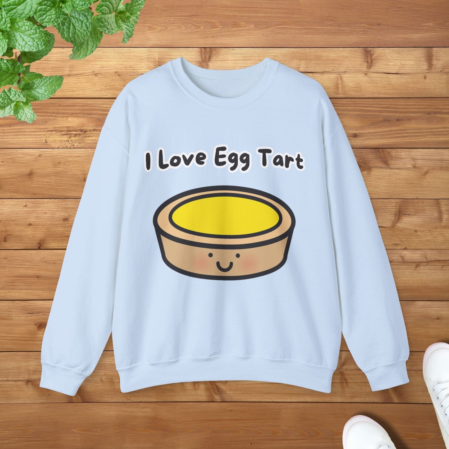 I Love Egg Tart Sweatshirt - Unisex Graphic Adult Sweatshirt for Food Lovers