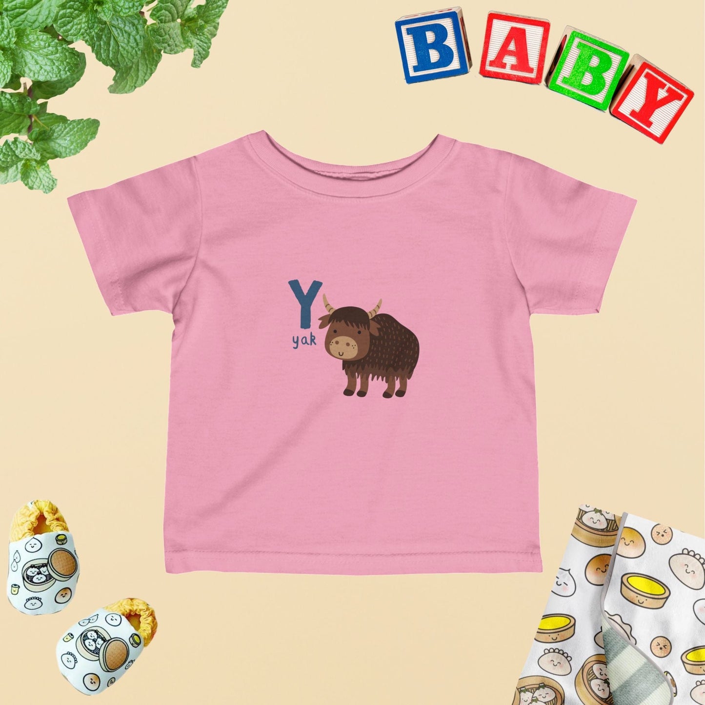 Animal Alphabet - Y for Yak Baby Tee - Unisex Graphic Tee for Babies