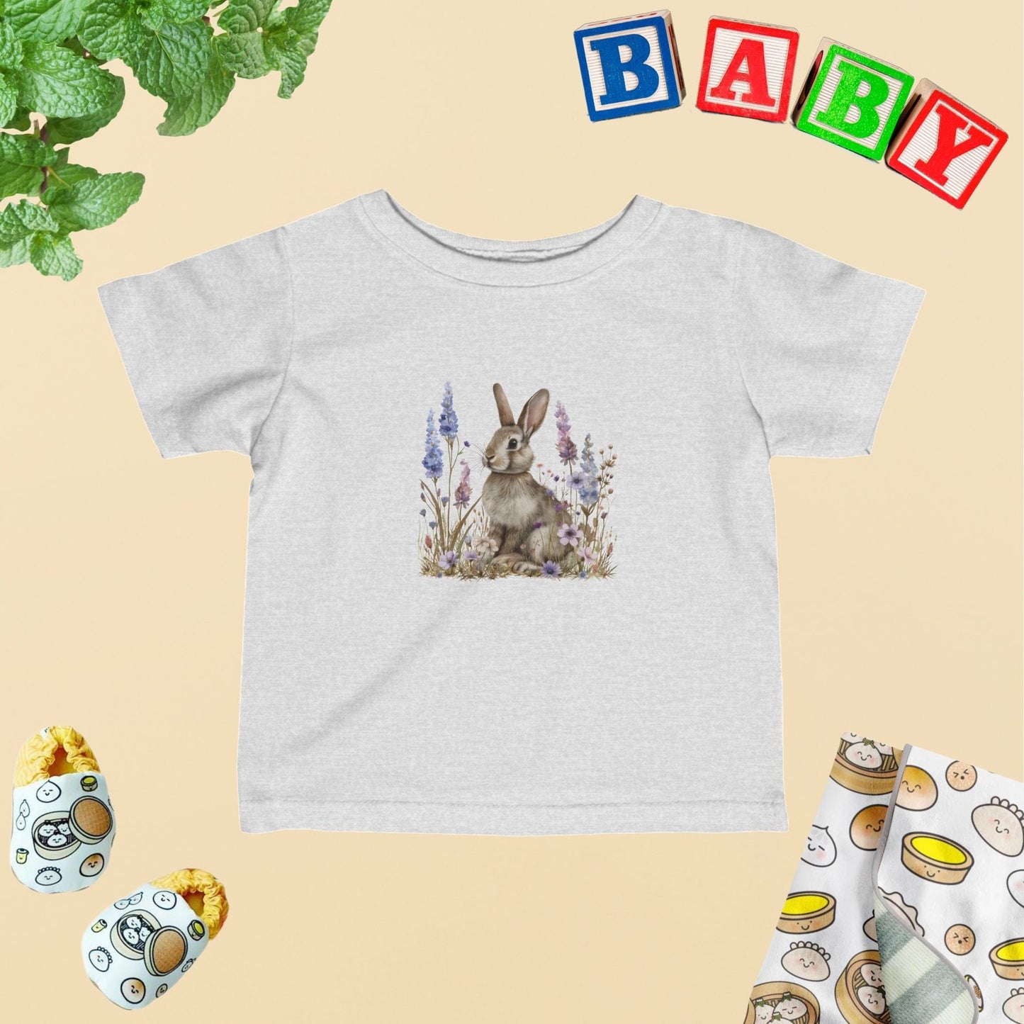 My Grey Bunny Baby Tee