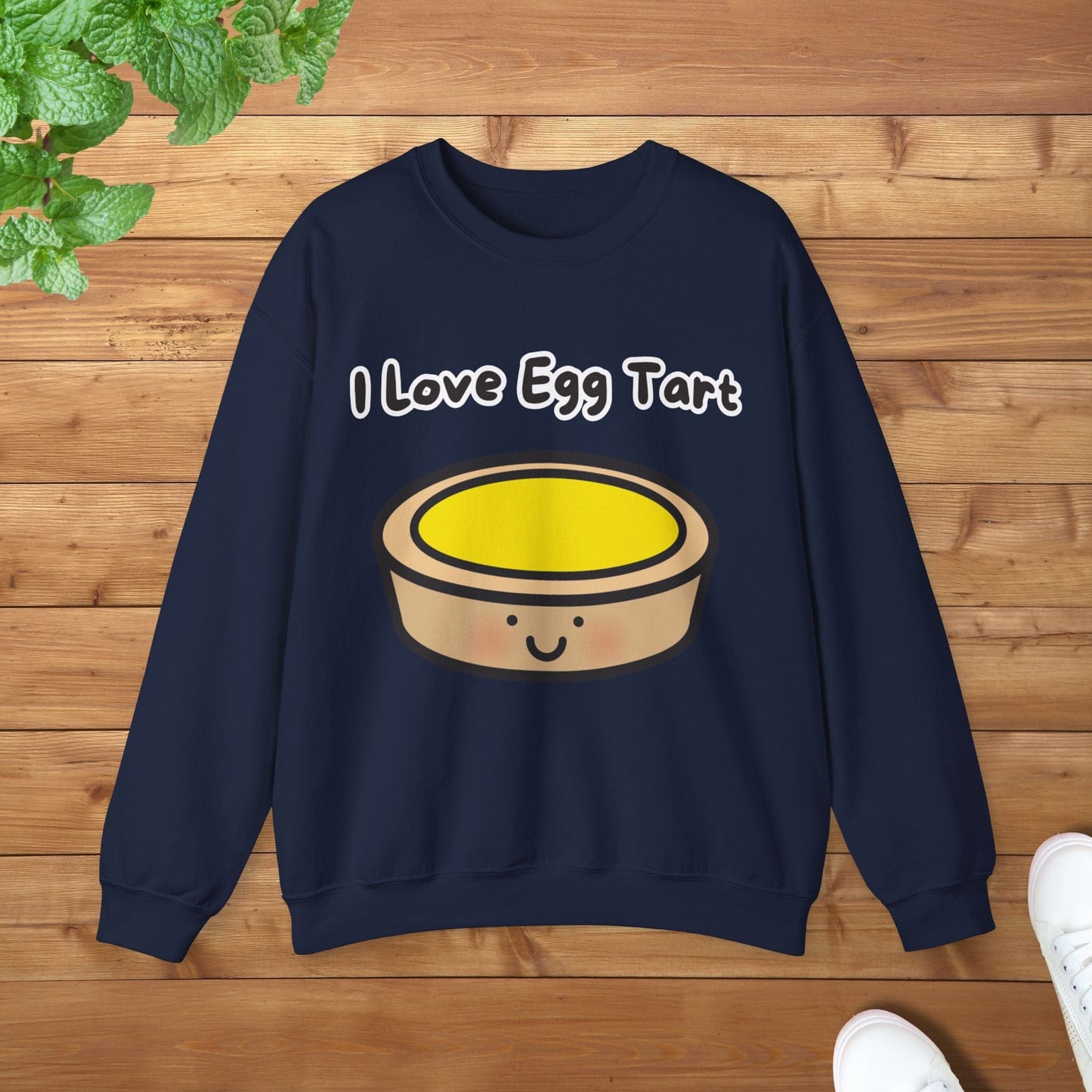 I Love Egg Tart Sweatshirt - Unisex Graphic Adult Sweatshirt for Food Lovers