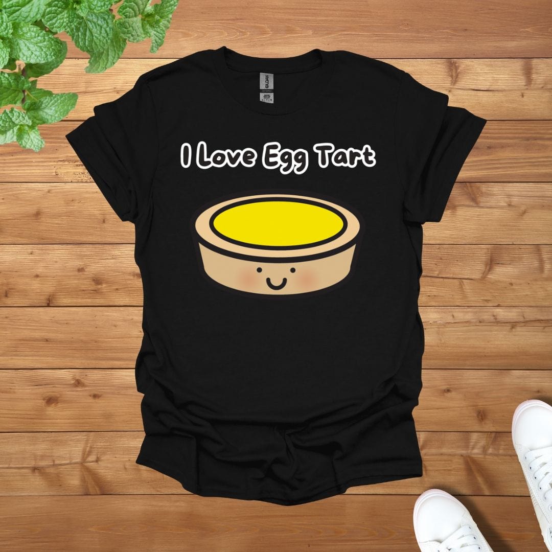 I Love Egg Tart T-Shirt - Unisex Graphic Adult T-Shirt for Food Lovers
