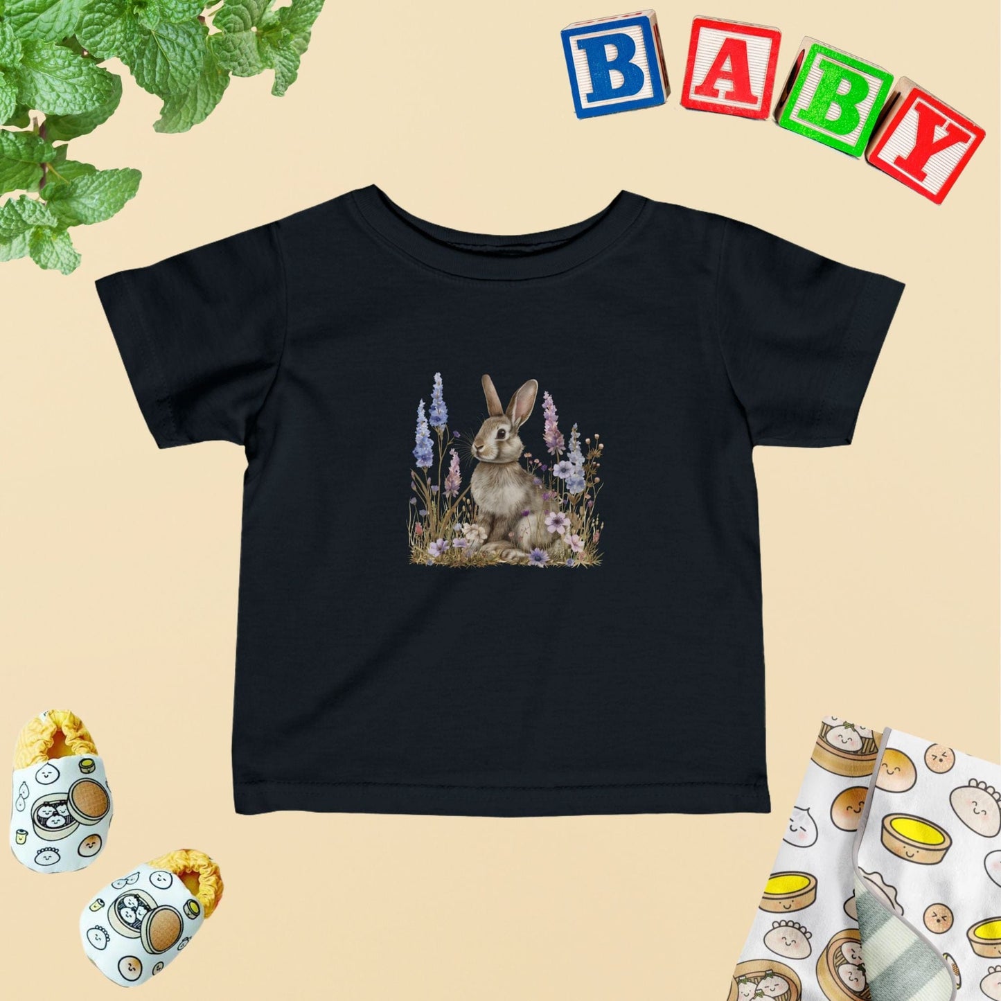 My Grey Bunny Baby Tee
