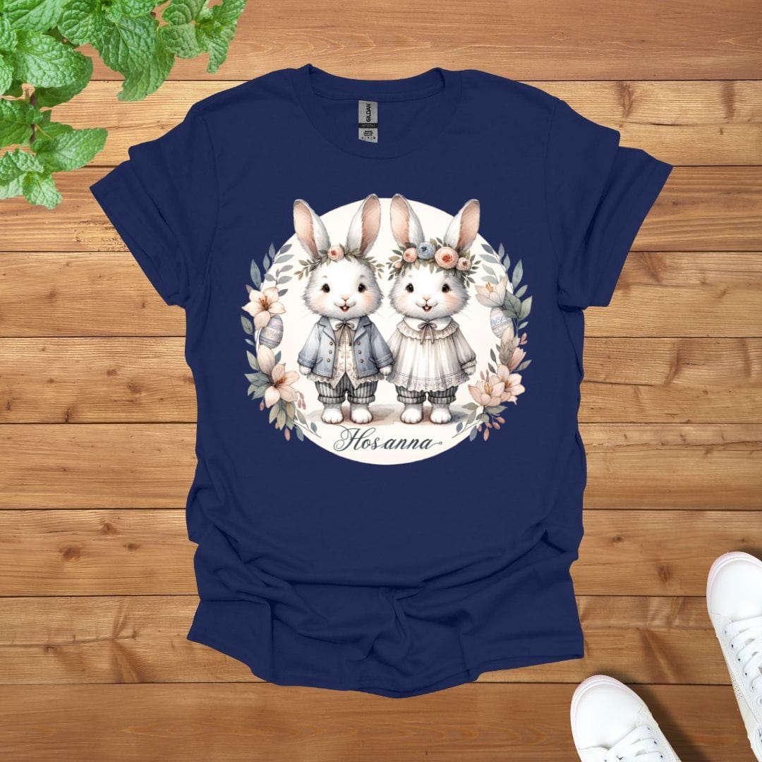 Hosanna Besties Siblings Twins Bunnies Unisex Adult T-Shirt
