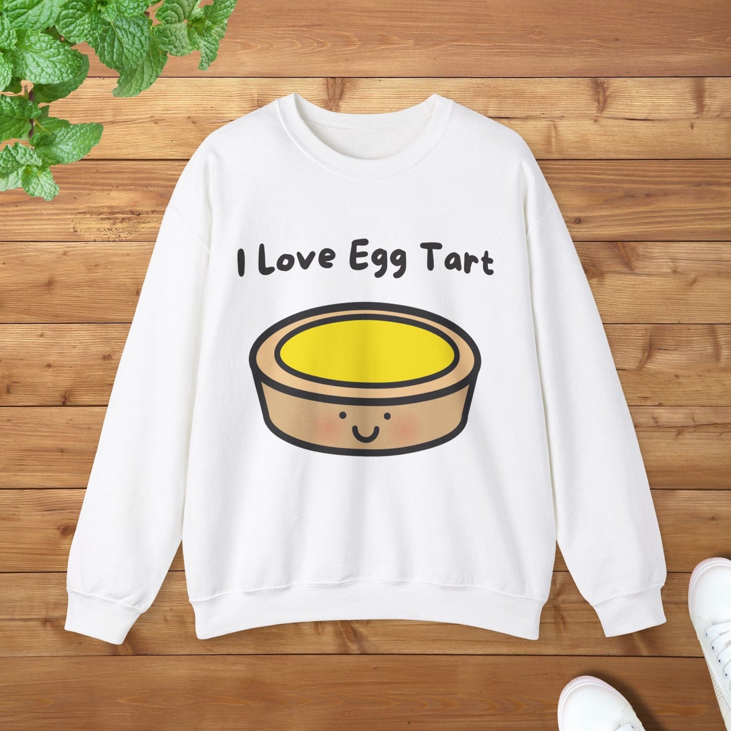I Love Egg Tart Sweatshirt - Unisex Graphic Adult Sweatshirt for Food Lovers