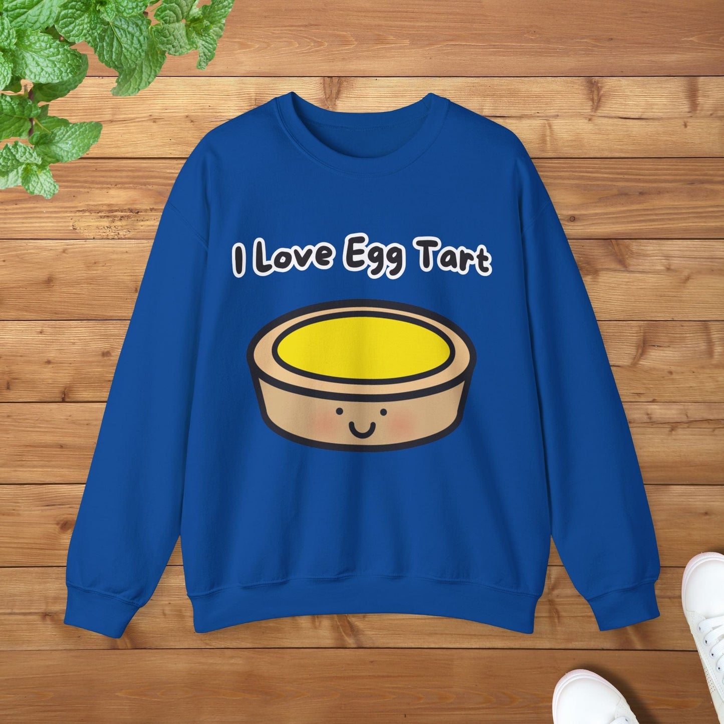 I Love Egg Tart Sweatshirt - Unisex Graphic Adult Sweatshirt for Food Lovers