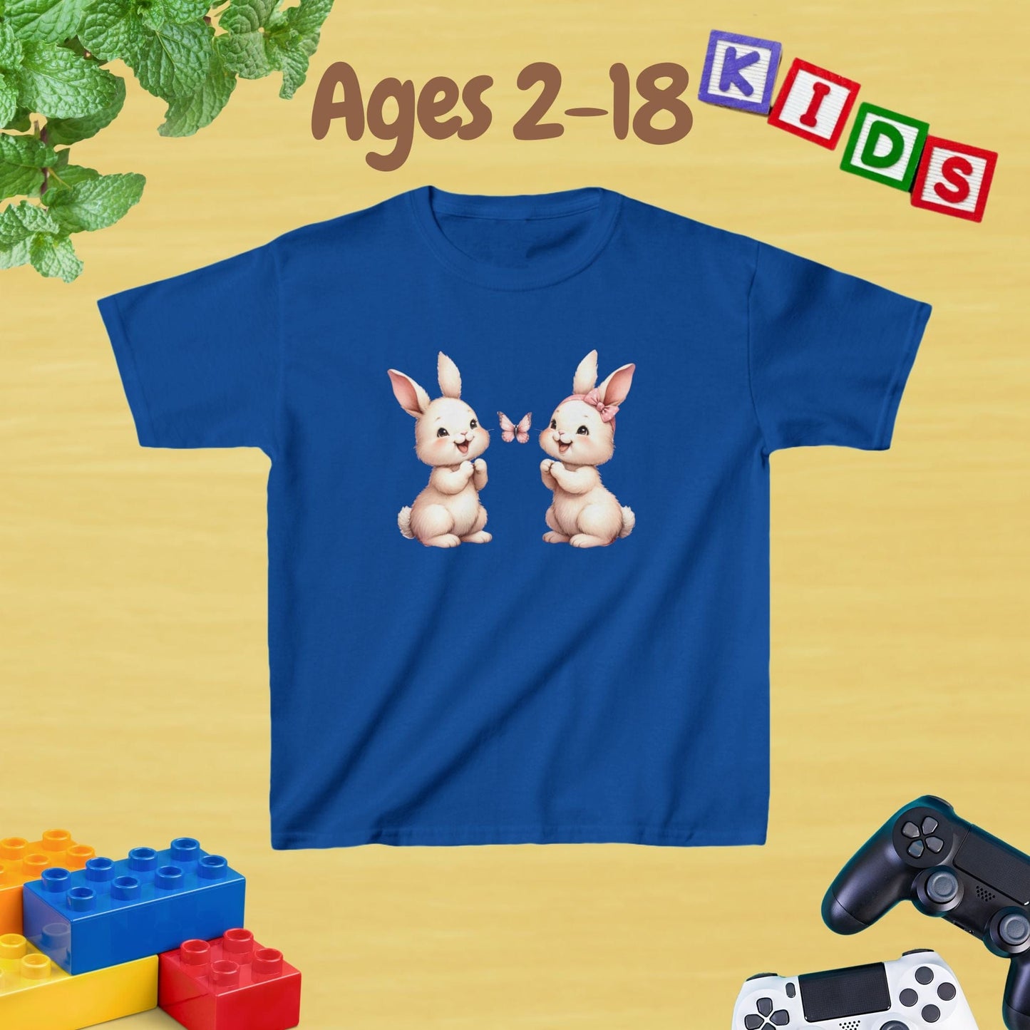 My Twins Bunnies & Butterfly Kids Tee Age 2-18