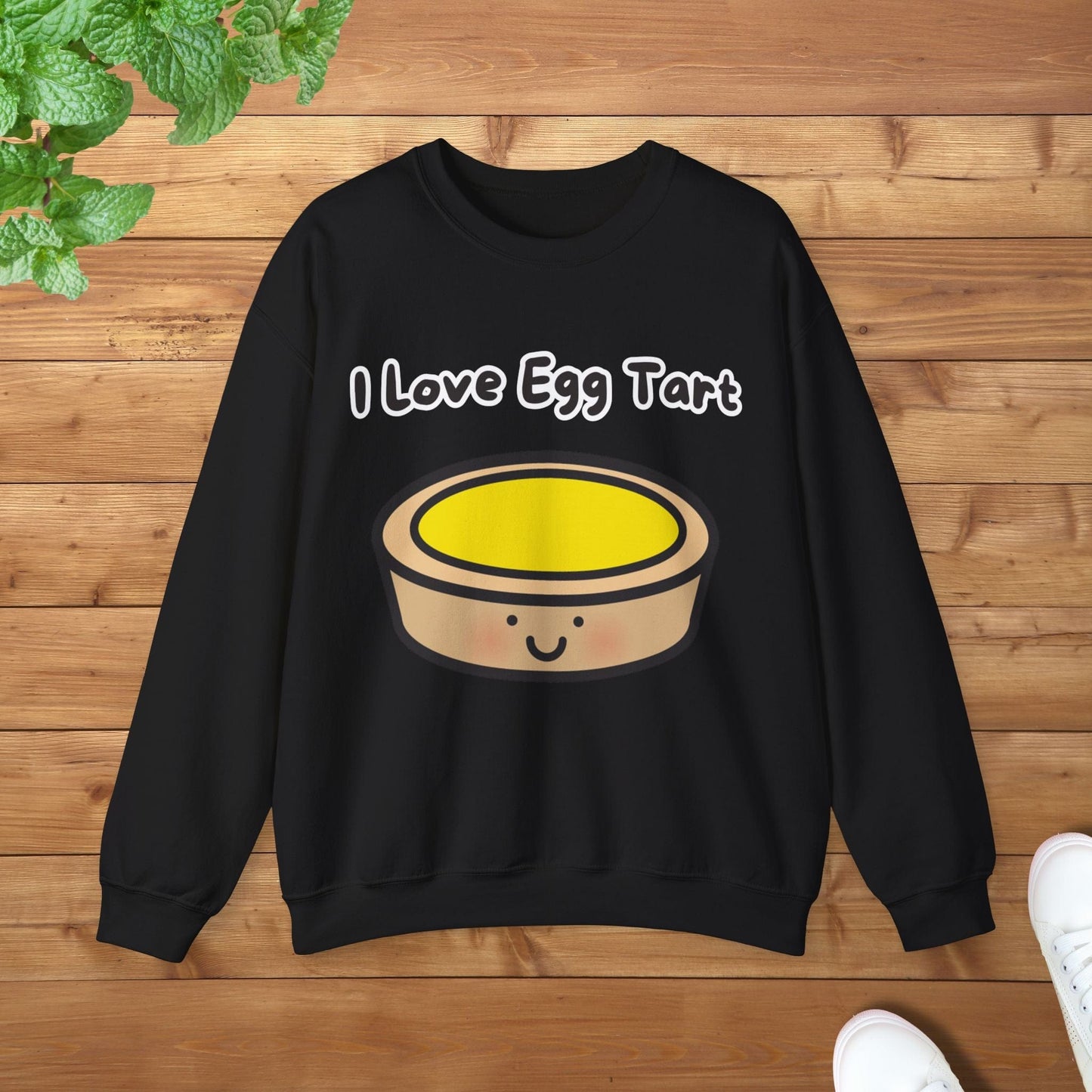 I Love Egg Tart Sweatshirt - Unisex Graphic Adult Sweatshirt for Food Lovers