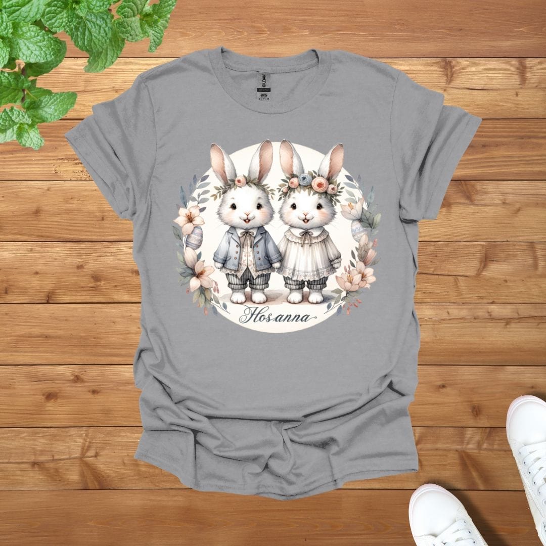 Hosanna Besties Siblings Twins Bunnies Unisex Adult T-Shirt