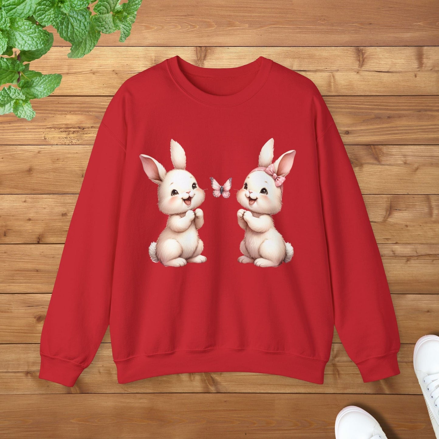 My Twins Bunnies & Butterfly Unisex Adult Sweatshirt