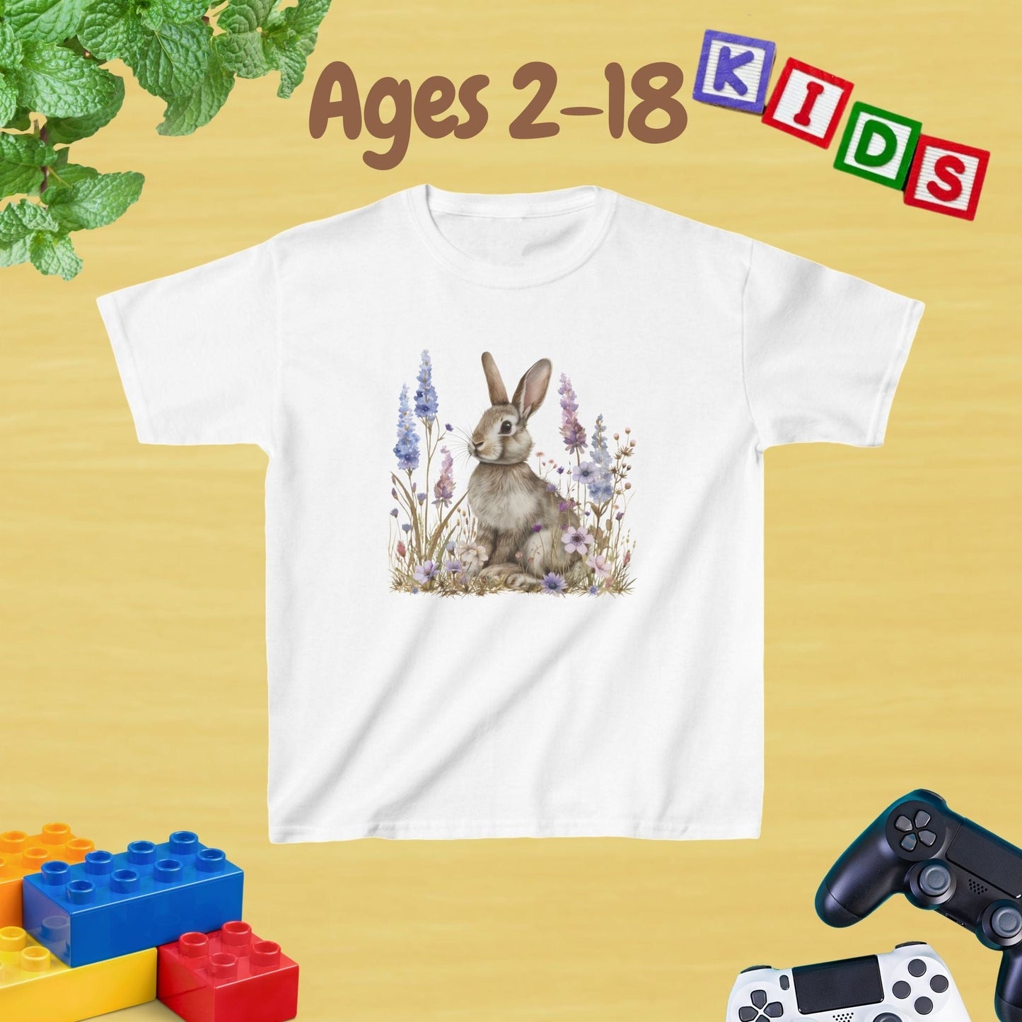 My Grey Bunny Kids Tee - Unisex Graphic Tee for Kids Age 2-18