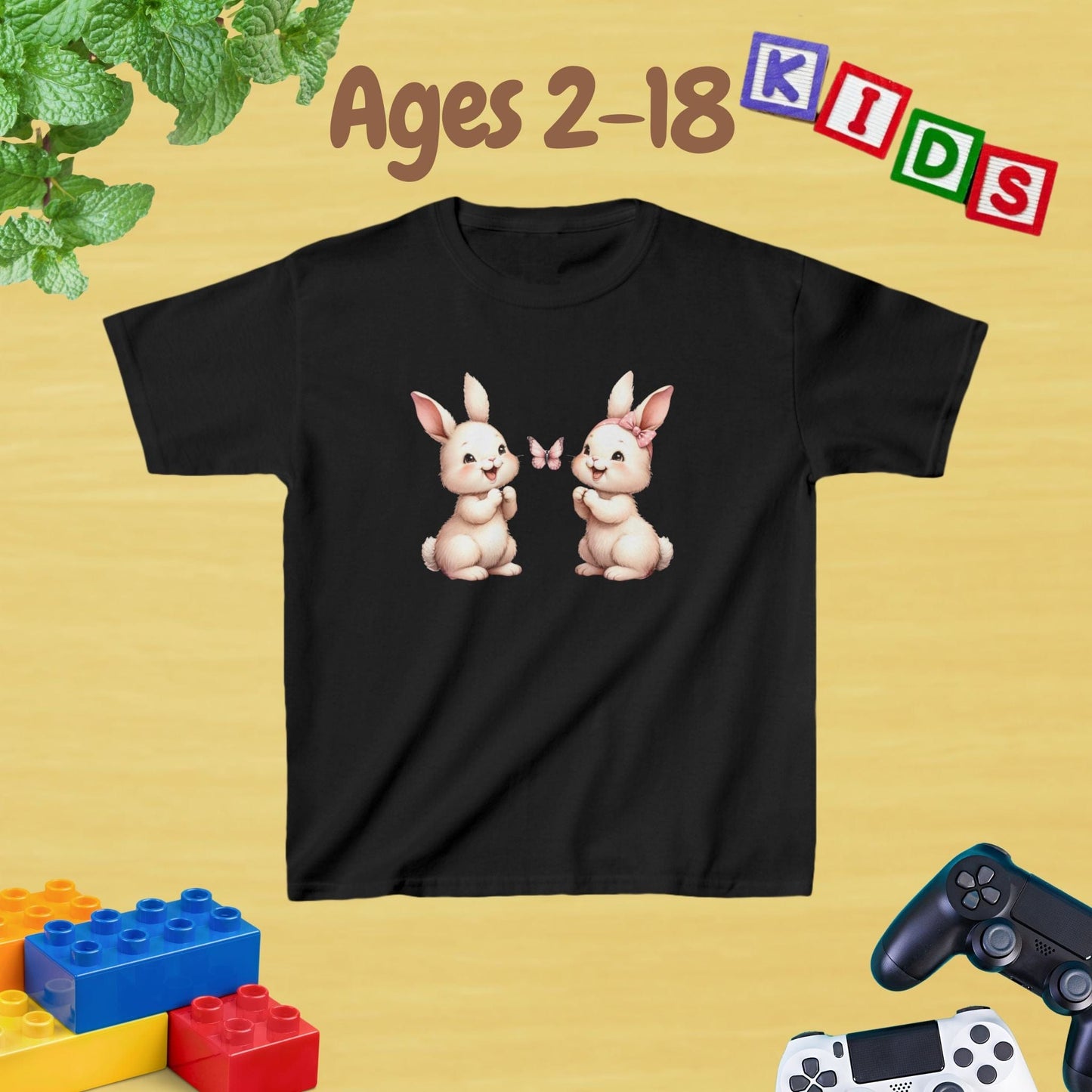 My Twins Bunnies & Butterfly Kids Tee Age 2-18