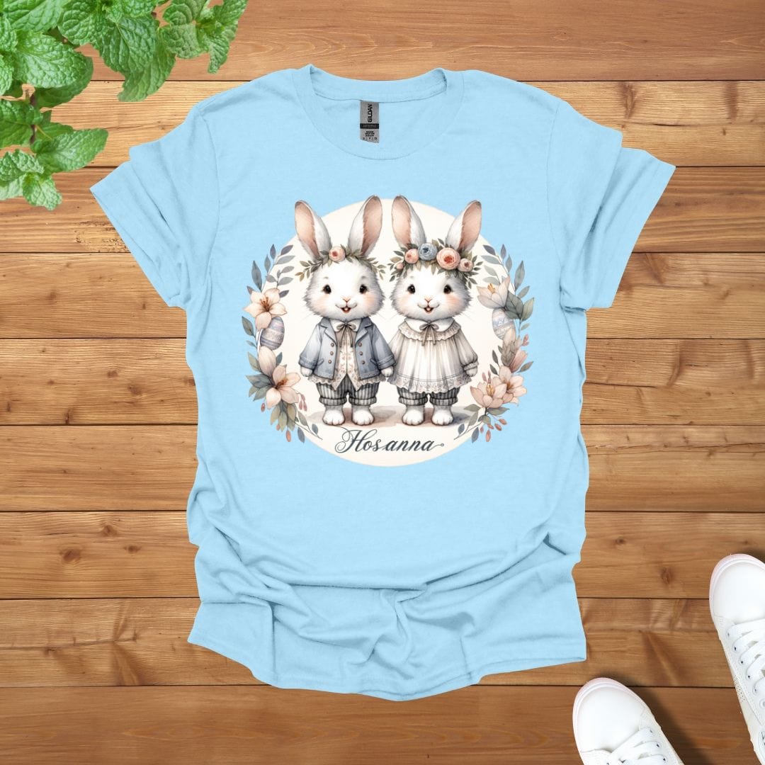 Hosanna Besties Siblings Twins Bunnies Unisex Adult T-Shirt