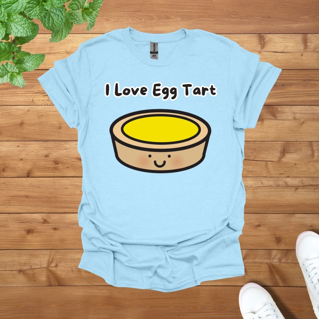 I Love Egg Tart T-Shirt - Unisex Graphic Adult T-Shirt for Food Lovers