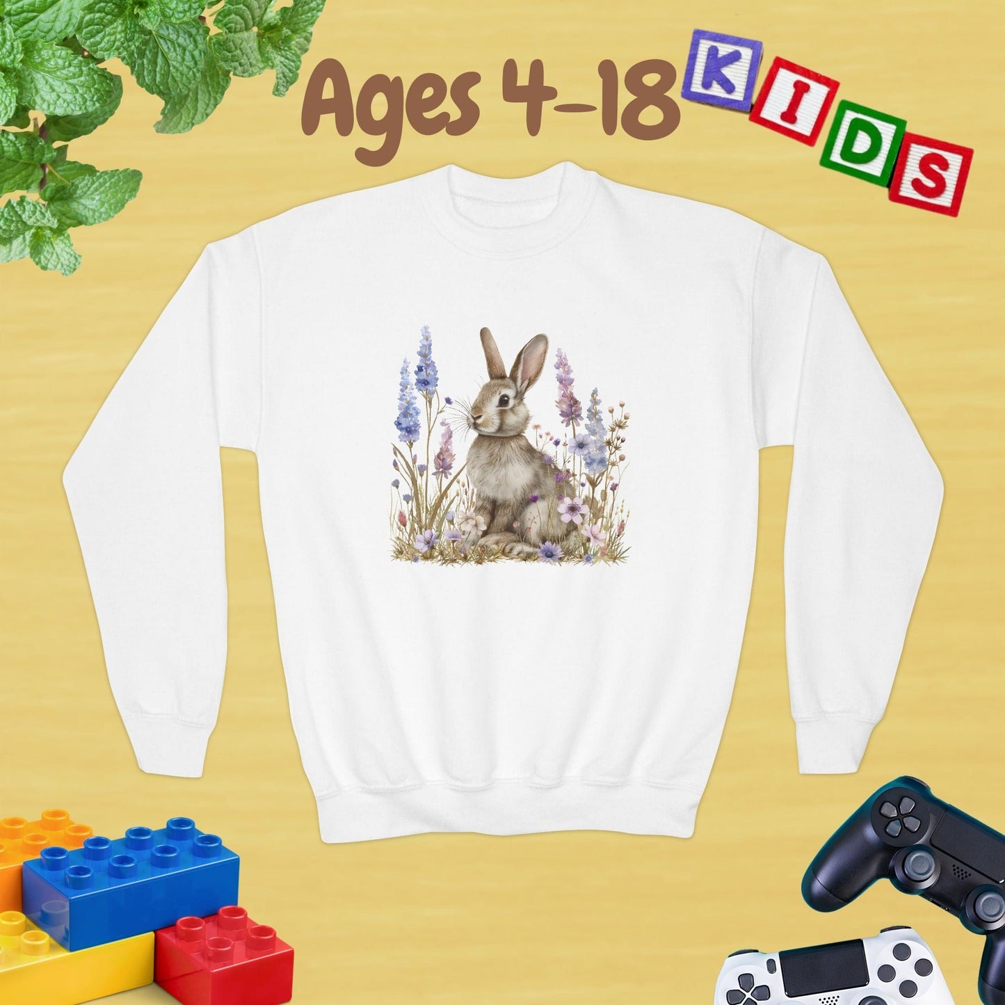 My Grey Bunny Age 4-18 Kids Sweatshirt