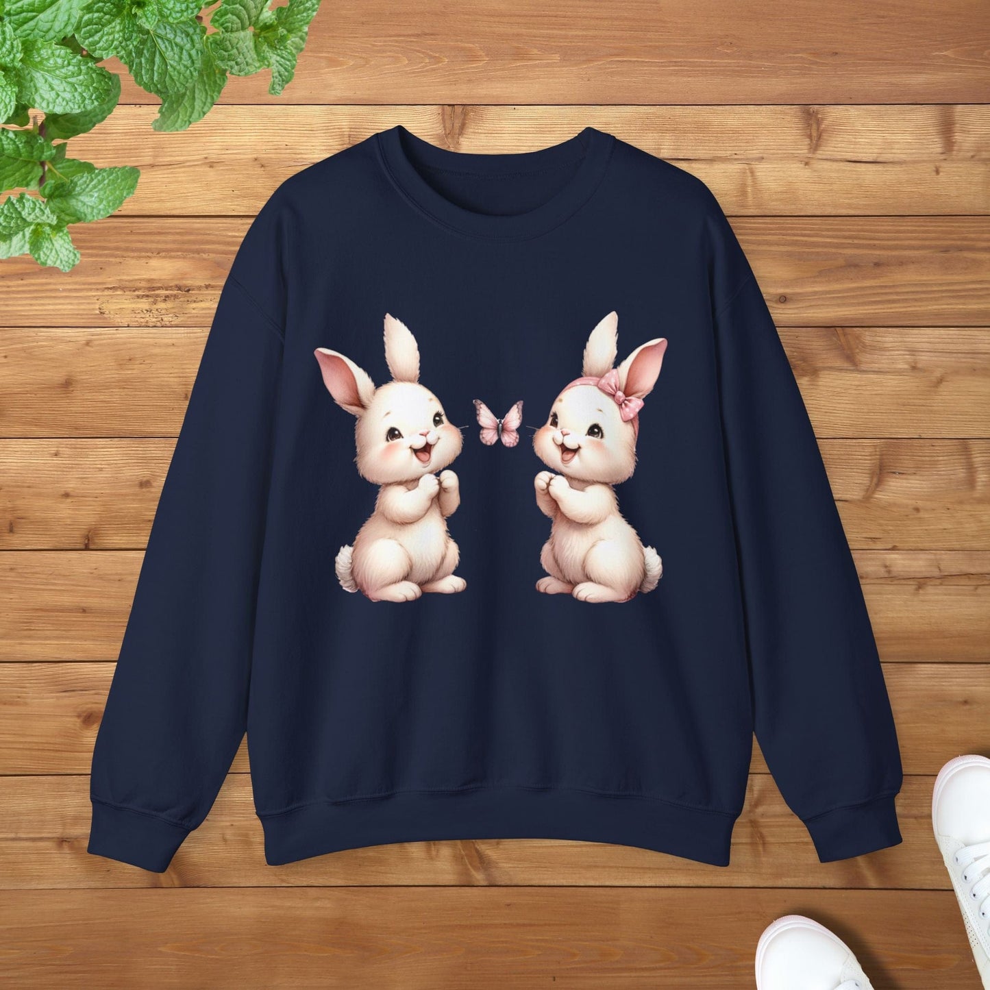 My Twins Bunnies & Butterfly Unisex Adult Sweatshirt