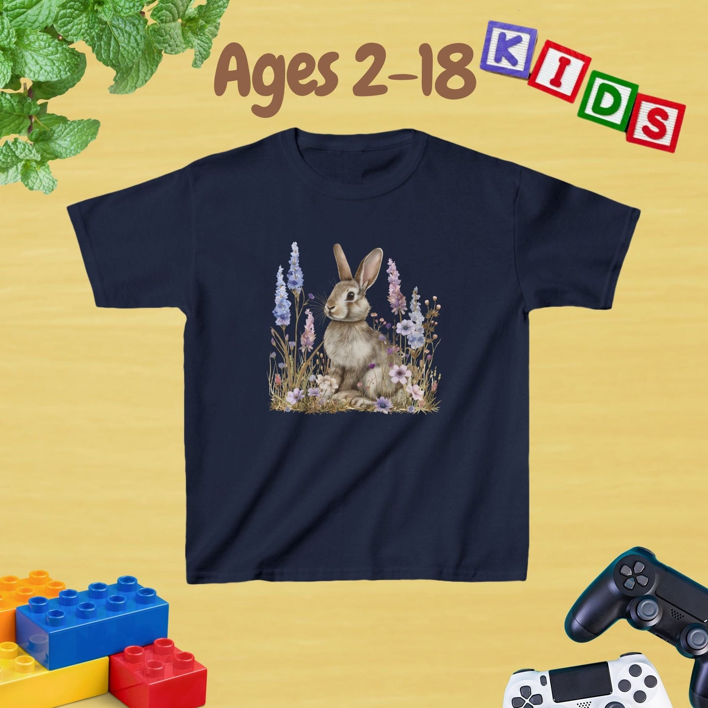 My Grey Bunny Kids Tee - Unisex Graphic Tee for Kids Age 2-18