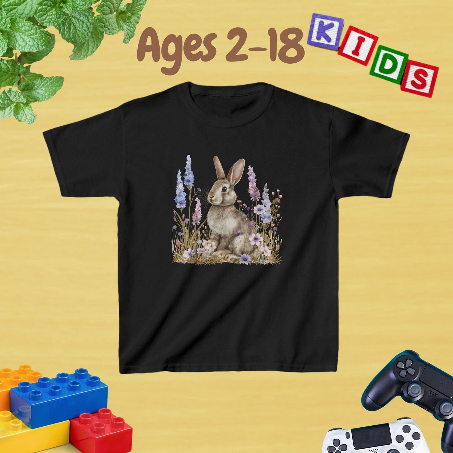 My Grey Bunny Kids Tee - Unisex Graphic Tee for Kids Age 2-18