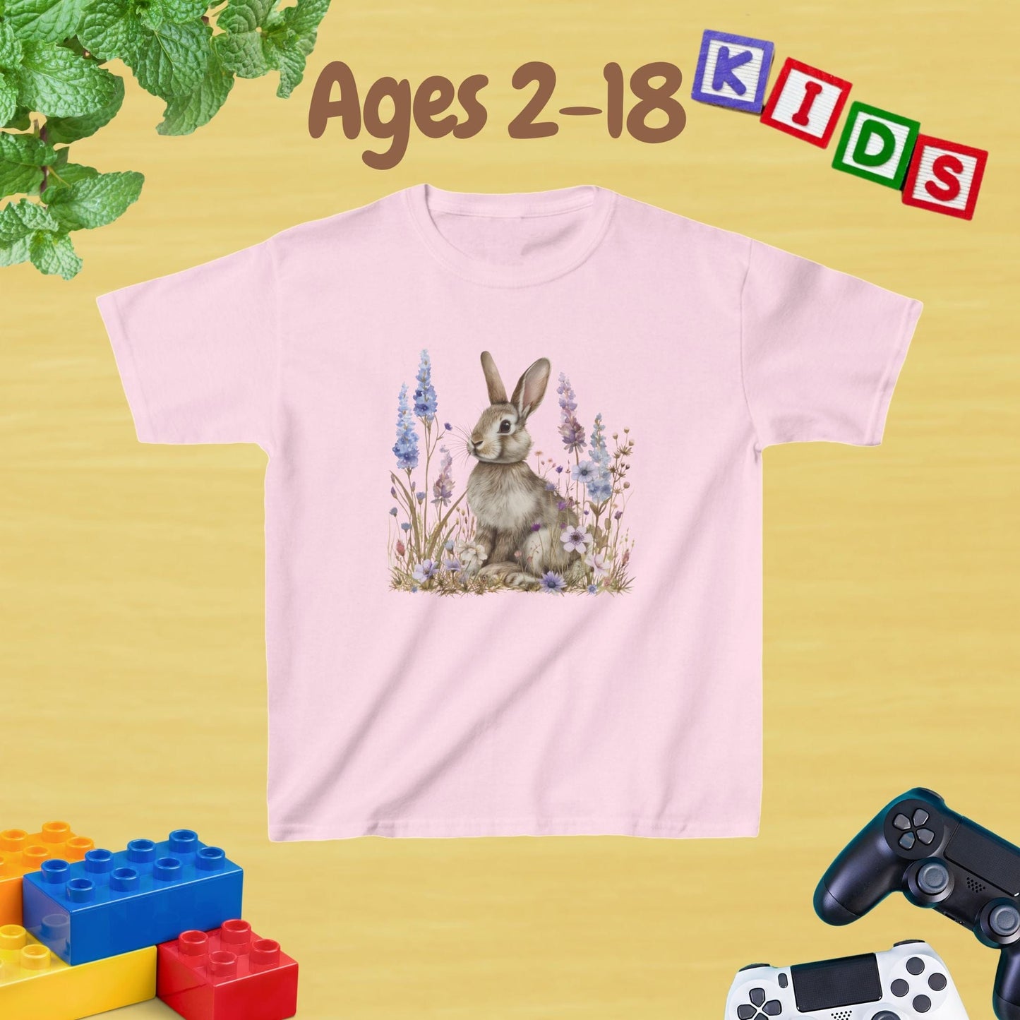 My Grey Bunny Kids Tee - Unisex Graphic Tee for Kids Age 2-18