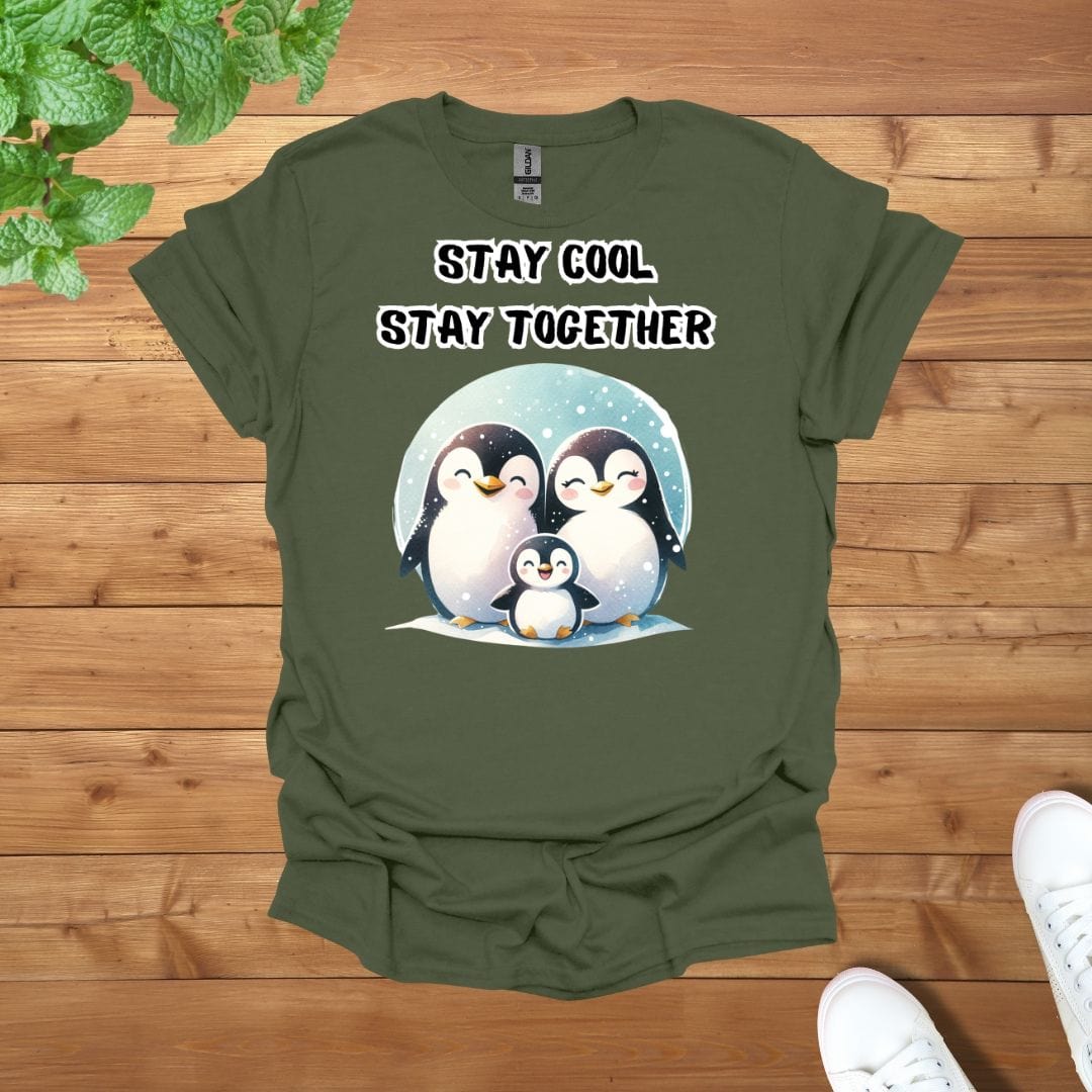 Penguin Family - Stay Cool Stay Together Unisex Adult T-Shirt