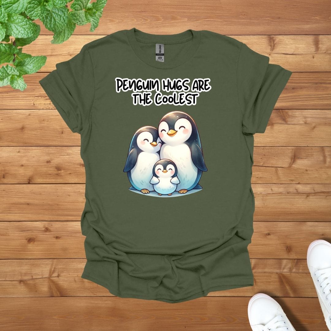 Penguin Family - Penguin Hugs are the Coolest Unisex Adult T-Shirt