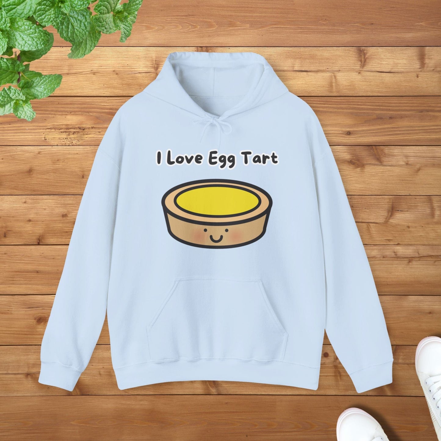 I Love Egg Tart Hoodie - Unisex Graphic Adult Hoodie for Food Lovers
