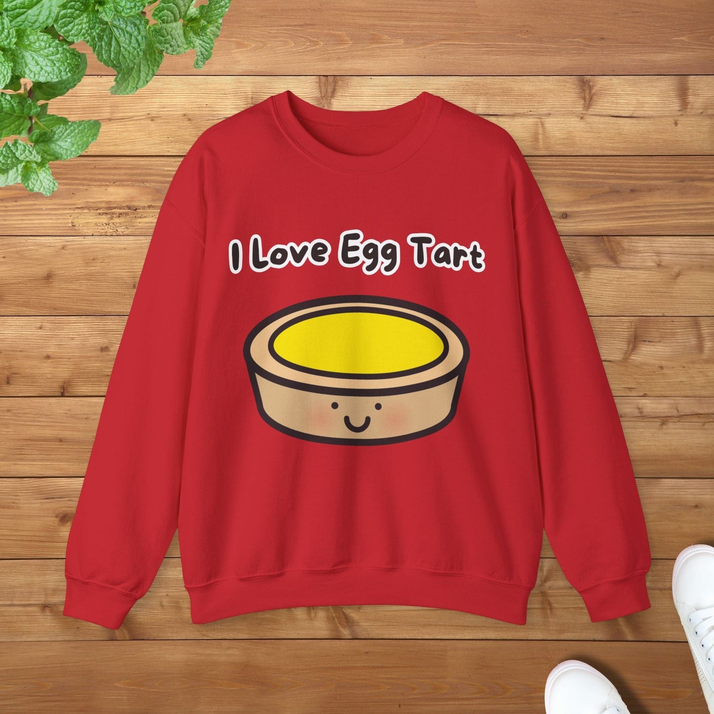 I Love Egg Tart Sweatshirt - Unisex Graphic Adult Sweatshirt for Food Lovers