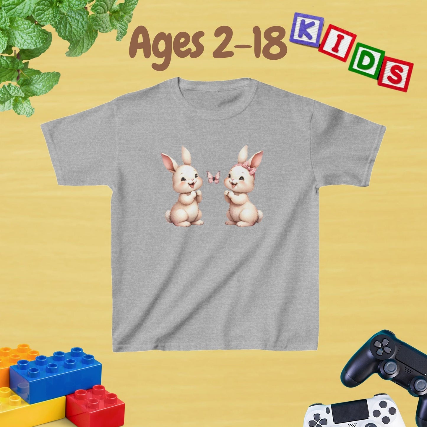 My Twins Bunnies & Butterfly Kids Tee Age 2-18