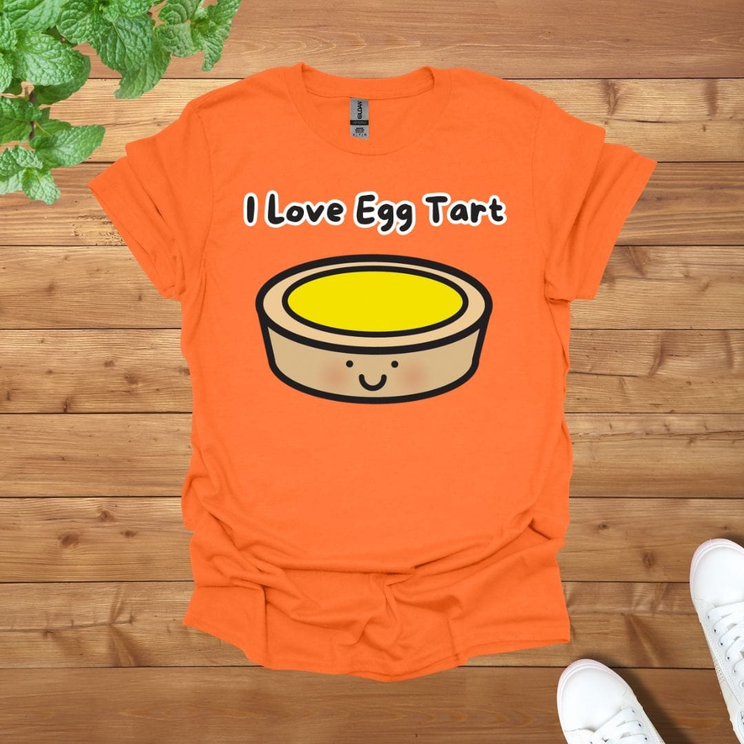 I Love Egg Tart T-Shirt - Unisex Graphic Adult T-Shirt for Food Lovers