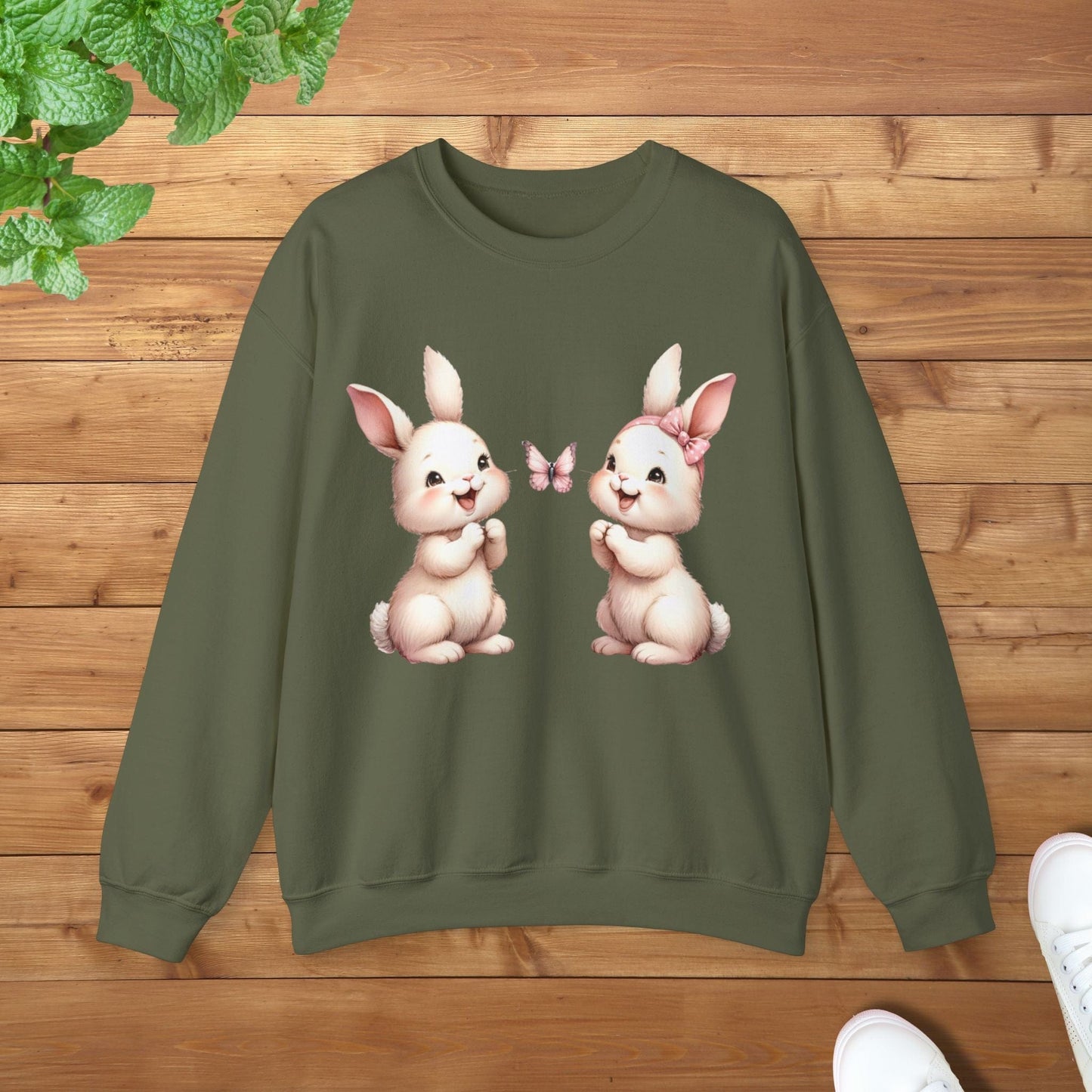 My Twins Bunnies & Butterfly Unisex Adult Sweatshirt