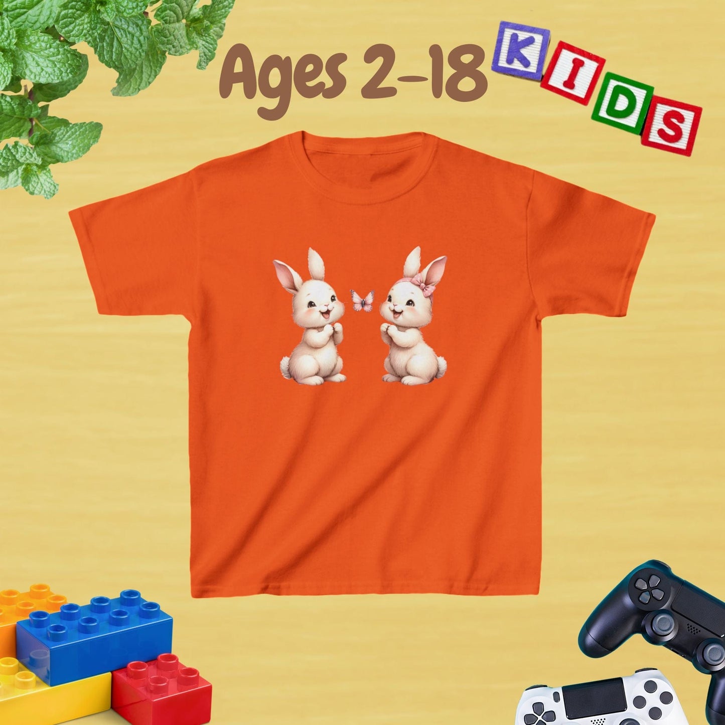 My Twins Bunnies & Butterfly Kids Tee Age 2-18