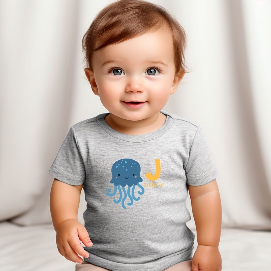 Animal Alphabet - J for Jellyfish Baby Tee - Unisex Graphic Tee for Babies