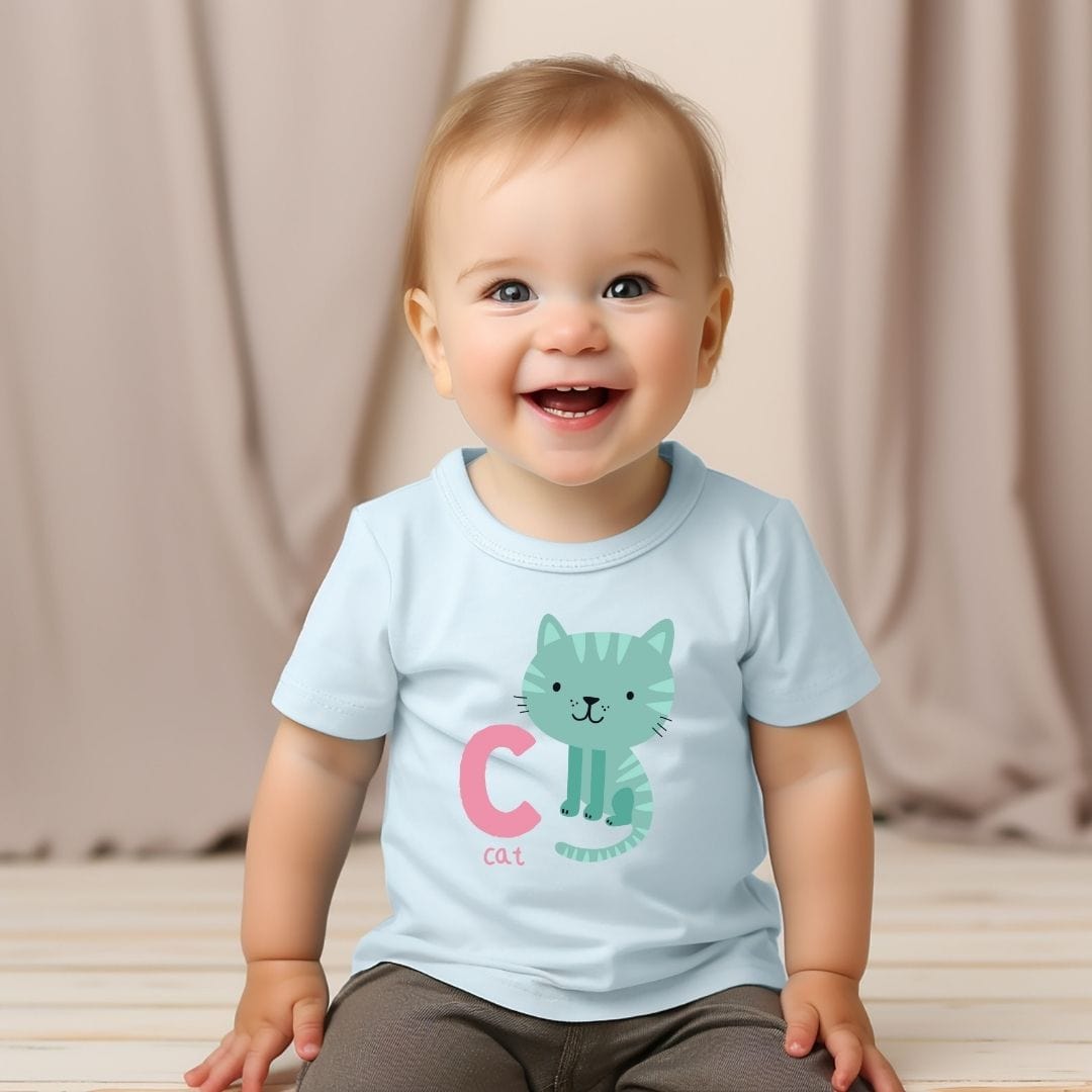 Animal Alphabet - C for Cat Baby Tee - Unisex Graphic Tee for Babies
