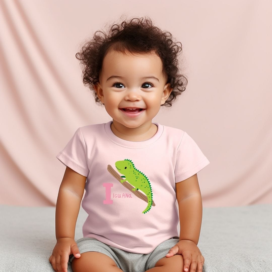 Animal Alphabet - I for Iguana Baby Tee - Unisex Graphic Tee for Babies