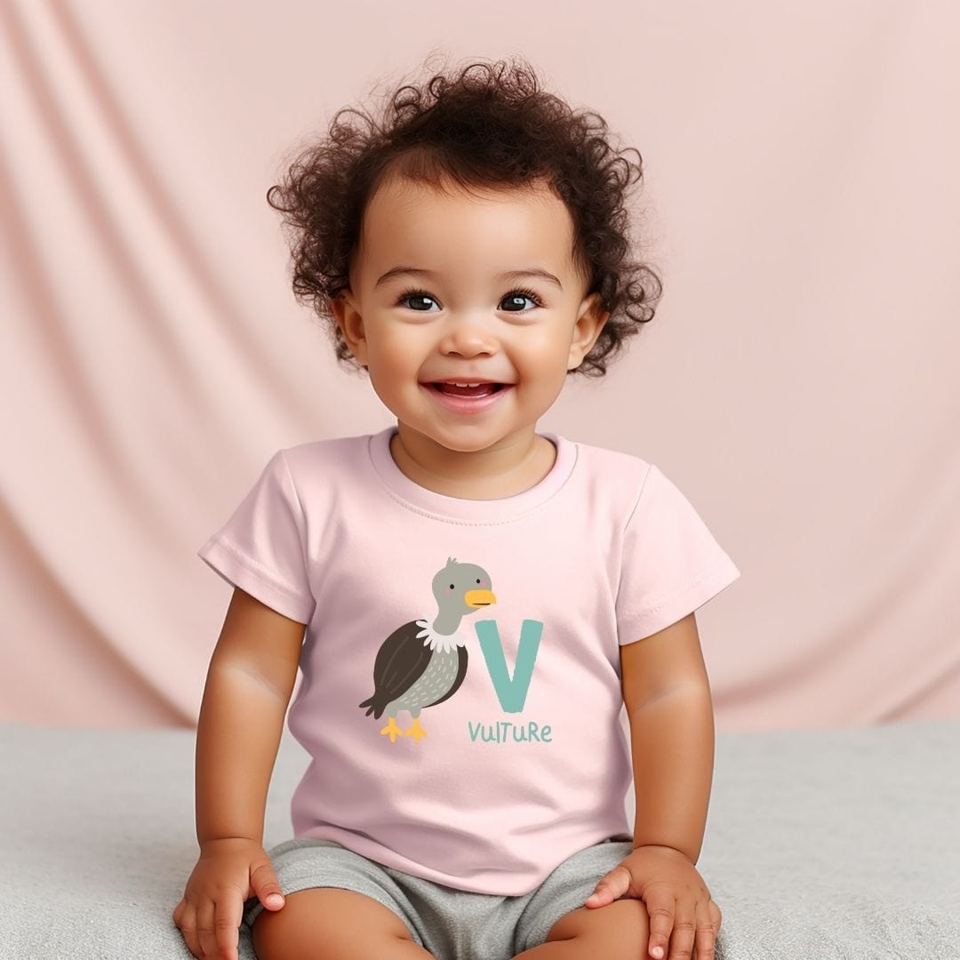 Animal Alphabet - V for Vulture Baby Tee - Unisex Graphic Tee for Babies