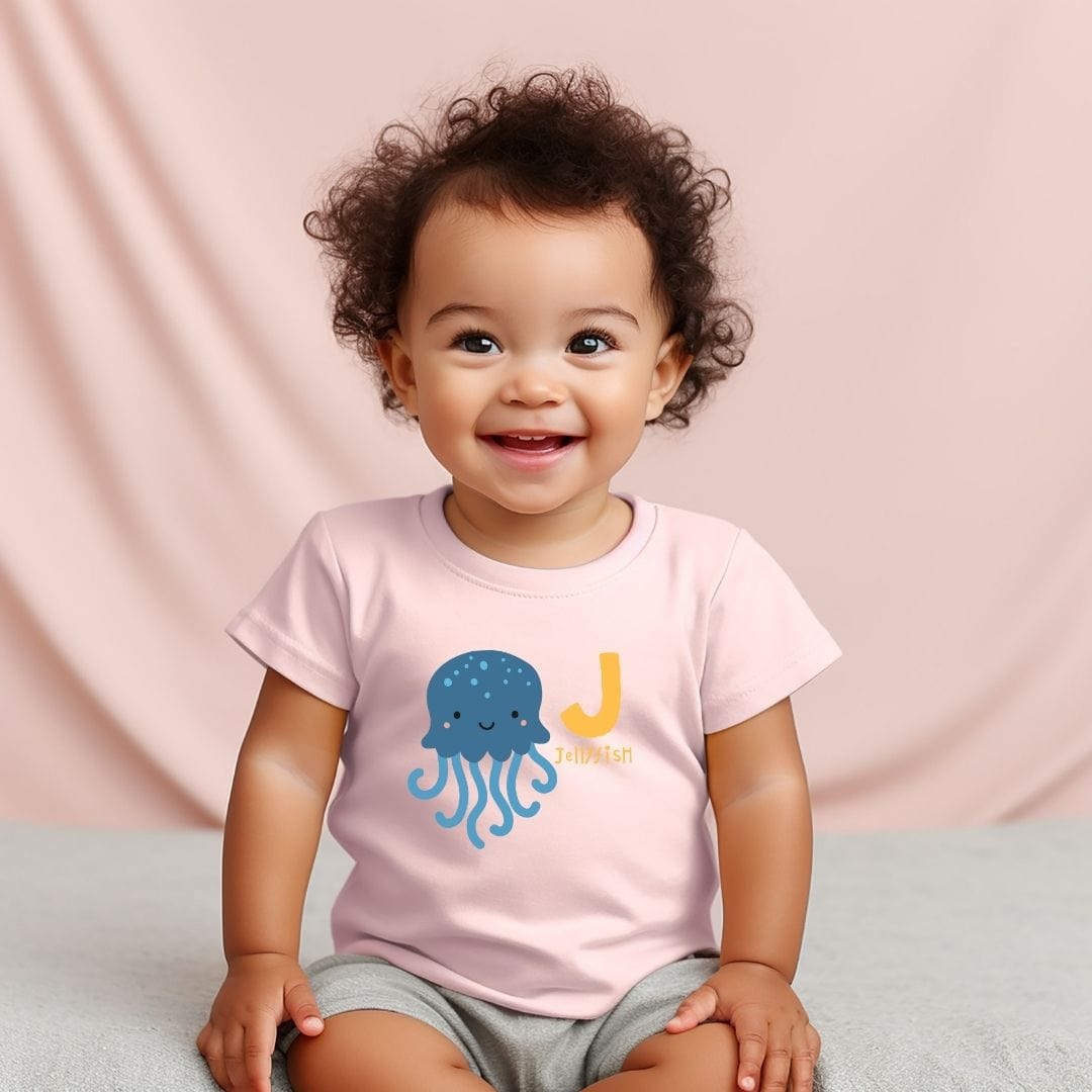 Animal Alphabet - J for Jellyfish Baby Tee - Unisex Graphic Tee for Babies